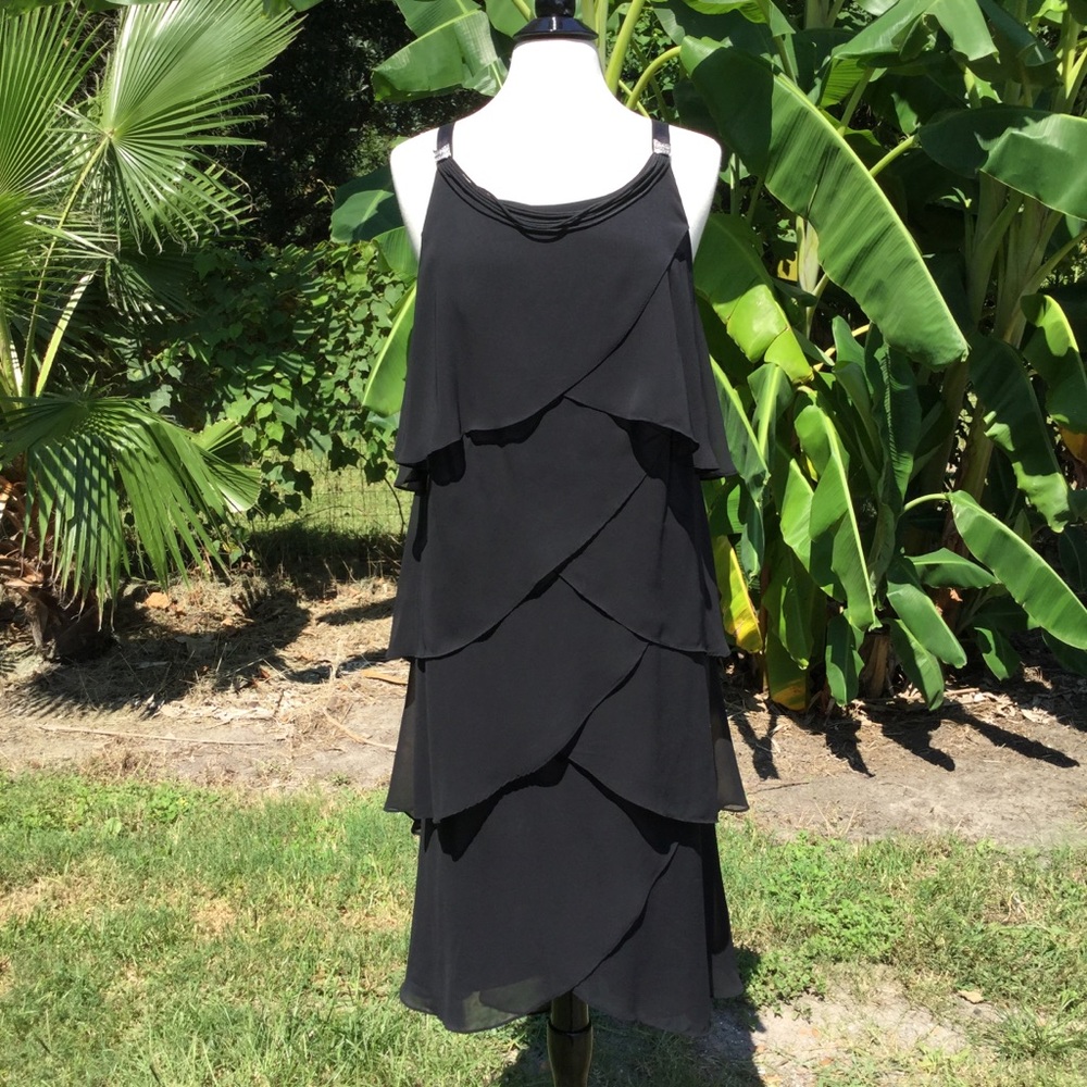 Chiffon Fluttered Layer Cocktail Dress (F-58)OR